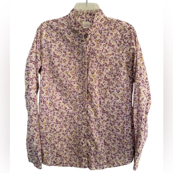 J. Crew Purple Floral Button Down Shirt - Picture 2 of 9